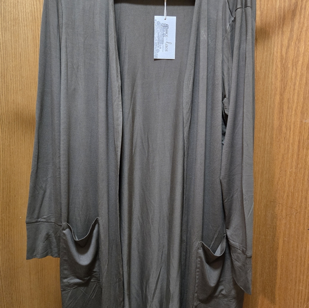 NWT, XL, Grace and Lace, Olive green long sweater